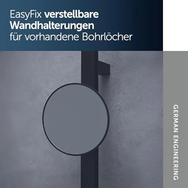 Ideal Standard Beauty Kosmetikspiegel-Set Bar, matt schwarz, höhenverstellbare Wandhalterung, inkl. 205 mm Kosmetikspiegel und herausnehmbaren Ablagen – Bild 4