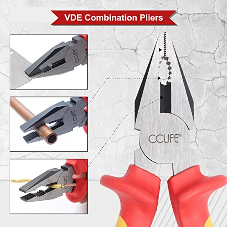 CCLIFE 11 tlg VDE Isoliertes Schraubendreher Set 1000V, inkl. Spannungsprüfer, Schlitz und Philips, ergonomische Griffe, robuste Transportbox – Bild 4