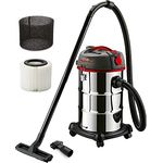 Mauk Industriesauger Nass - Trockensauger | beutellos Kabel | 30L 1200W, Edelstahlsauger mit 16 kPa Saugkraft