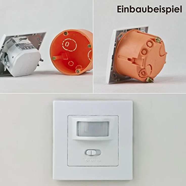 world-trading-net Unterputz Bewegungsmelder, 160° Erfassungswinkel, 2-Draht Anschluss, LED geeignet, für Hohlwanddosen Ø68mm, Innenbereich – Bild 5