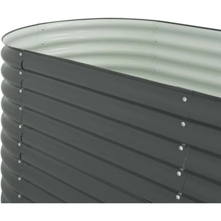 vidaXL Garten-Hochbeet 400 x 80 x 81 cm Verzinkter Stahl Grau – Bild 6