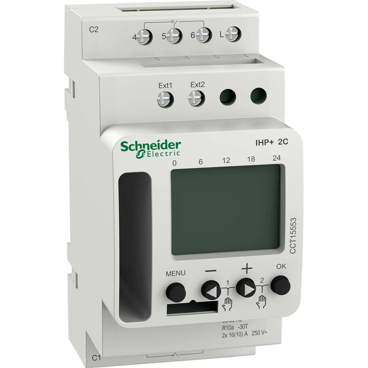 Schneider Electric CCT15553, Digitale Zeitschaltuhr mit 84 Speicherplätzen, Bluetooth-Steuerung und integrierter Wartungsüberwachung