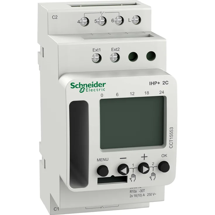 Schneider Electric CCT15553, Digitale Zeitschaltuhr mit 84 Speicherplätzen, Bluetooth-Steuerung und integrierter Wartungsüberwachung
