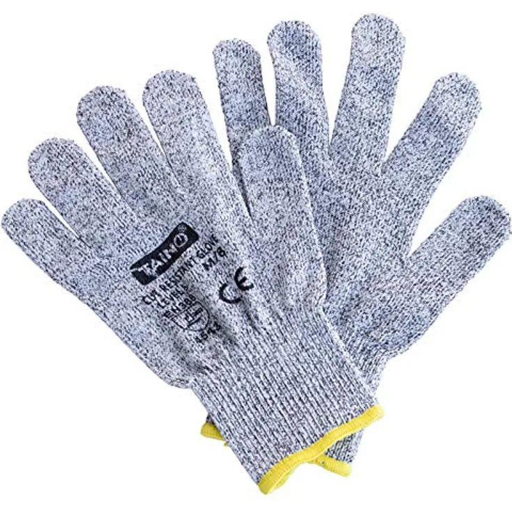 TAINO Schnittschutzhandschuhe Klasse 5 EN388 2er Set Größe M und L - Grau
