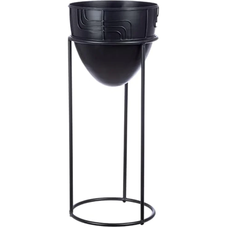 GILDE Übertopf Labyrinth, Metall matt schwarz, Höhe 57 cm x Ø 24 cm, ideal für Innen- und Außenbereich – Bild 4