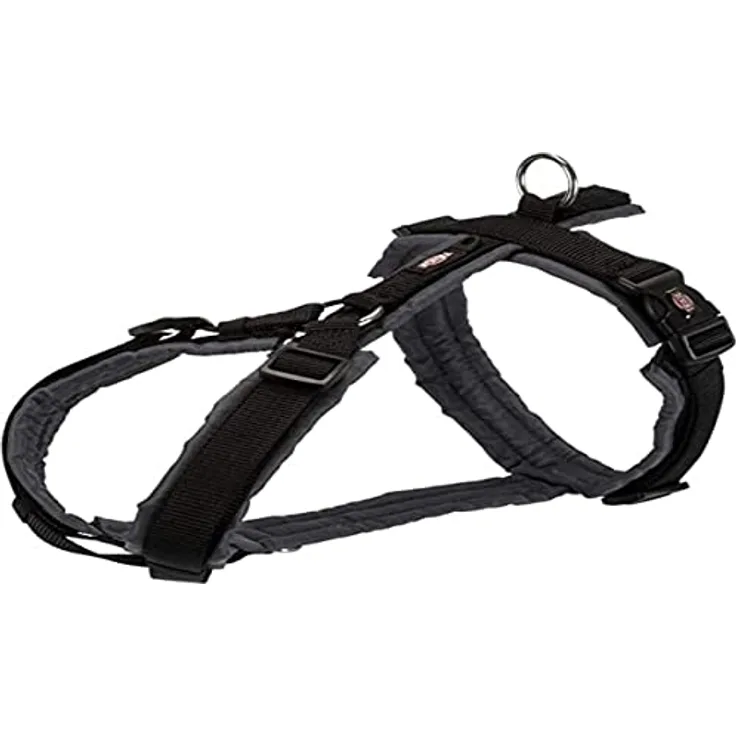 Trixie Premium Trekking Geschirr, L: 70-85 cm/25 mm, schwarz/Graphit