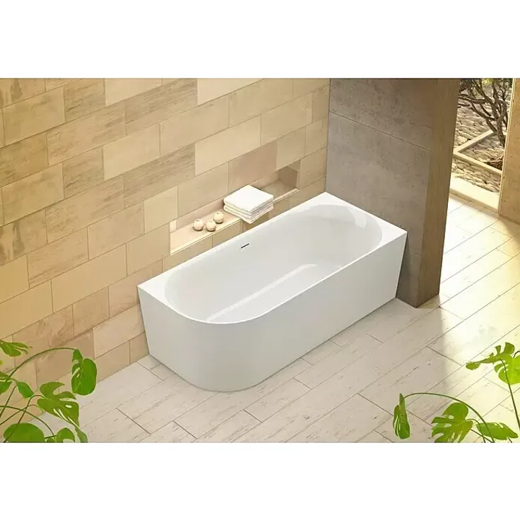 Ottofond Raumsparbadewanne Mince Corner XS, 155 x 80 cm, Sanitäracryl, Weiß, Links, schallschutz und pflegeleicht