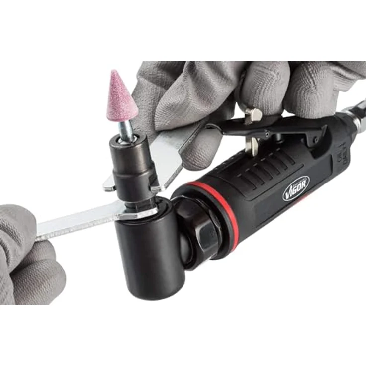 Vigor Druckluft-Stabschleifer, max. 20.000 U/min, 3 und 6 mm Spannfutter, 0,45 kg, inkl. Kälteisoliergriff, 6,3 bar – Bild 2