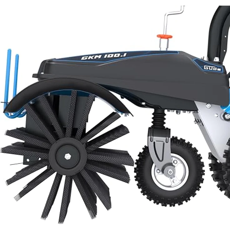 Güte Benzin-Kehrmaschine GKM 100.1, 100 cm Arbeitsbreite, inkl. Motorbesen, Schneeschieber und 72 l Auffangbehälter – Bild 9