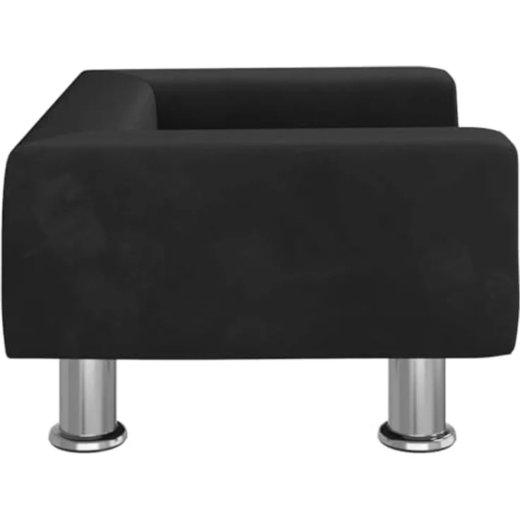 vidaXL Hundematratze, Samtbezug, massives Kiefernholz, 50 x 40 x 26,5 cm, Schwarz – Bild 5