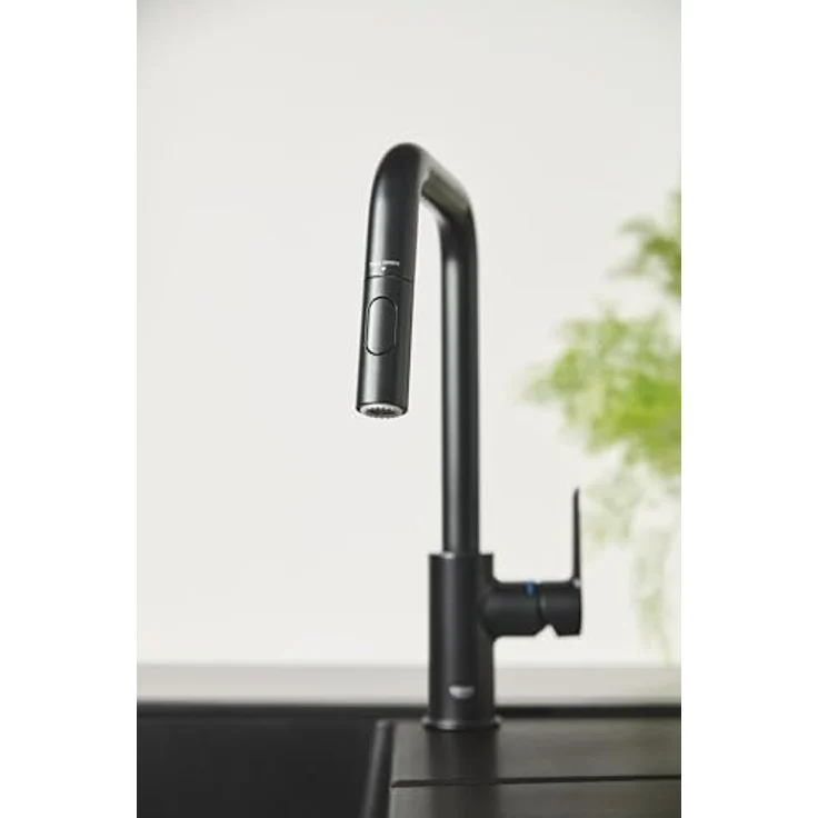 GROHE Start - Einhand- Spültischarmatur (hoher Auslauf, Schwenkbereich 360°, herausziehbare Dual Spülbrause, inkl. Montagewerkzeug), matt schwarz, 306312430 – Bild 3