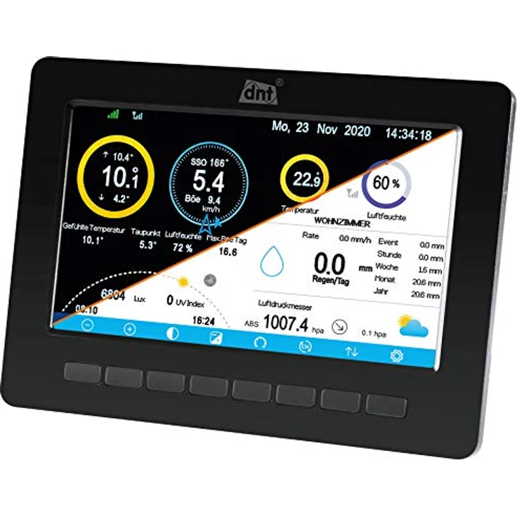DNT Zusatz Display für WeatherScreen PRO, 7 Zoll TFT-Display mit 480 x 800 Pixel Auflösung, Schwarz – Bild 4
