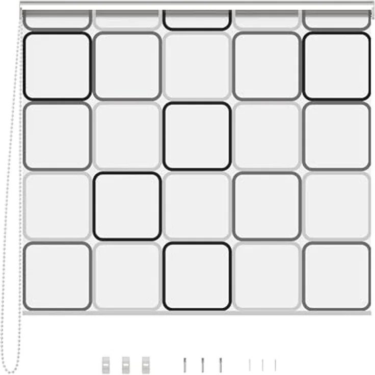 Aquabad® Vaskaflex Badewannenrollo / Duschrollo, 240x100 cm, Quadrate-Design, wasserabweisend – Bild 7
