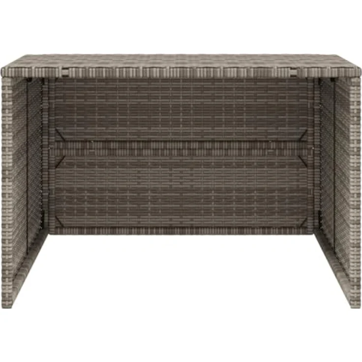 vidaXL Mähroboter-Garage Grau 86x90x5257 cm Polyrattan, Witterungsbeständig, Stabiler Rahmen – Bild 5