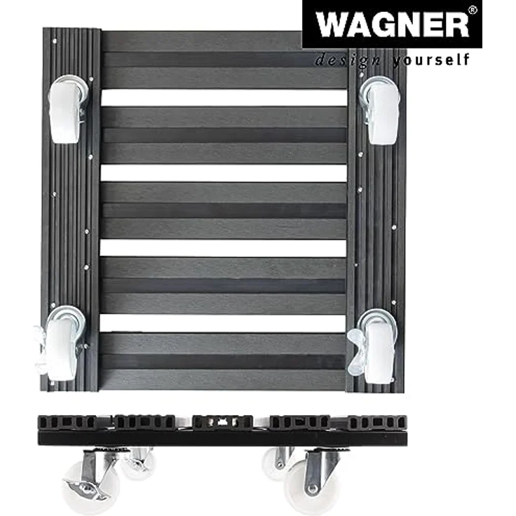 WAGNER Pflanzenroller WPC 38,5 x 38,5 cm I Pflanzenroller & Blumenroller für Außenbereich + Innenbereich, anthrazit I Kübelroller aus WPC (Wood Plastic Composite) I Tragkraft 100 kg ? 20054001 – Bild 7