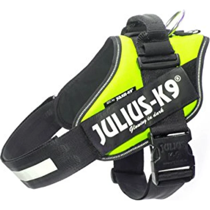 JULIUS K-9 IDC Powergeschirr, Größe: 3XS/Baby 1, Neon Grün mit Lichtreflektierenden Elementen – Bild 1