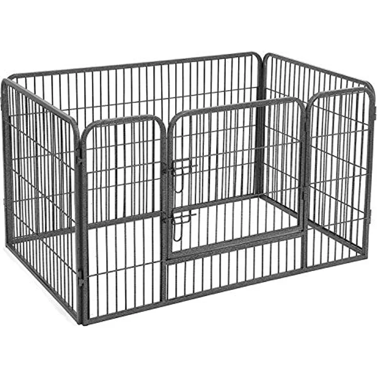 Feandrea Freigehege für Haustiere, transportabel, 122 x 80 x 70 cm, grau - Ideal für Hundeerziehung und sicheres Spielen – Bild 1