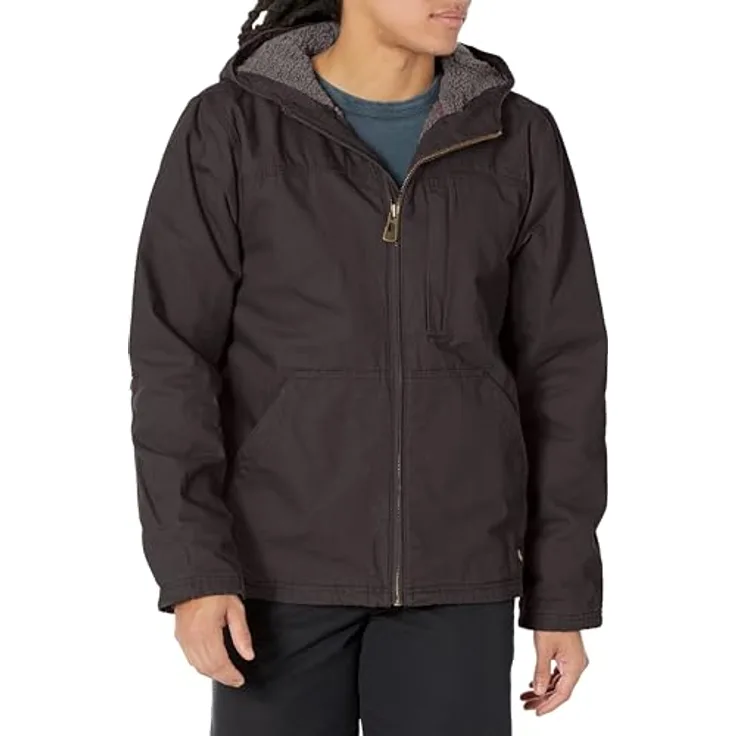 Dickies Sherpa Lined Hooded Duck Jacket, Arbeitsjacke aus 100% Baumwolle mit windabweisendem Robuster Duck-Stoff, schwarz