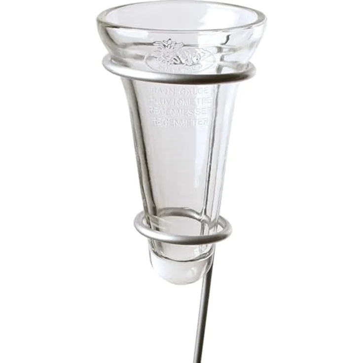 Esschert Design Regenmesser, Niederschlagsmesser, Glaseinsatz inkl. Halterung aus Zink, ca. 12 cm x 12 cm x 134 cm – Bild 4