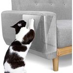 Pawaboo Katze Kratzschutz, 6 Pack Doppelseitig Kratzpads für Katzen mit Selbstklebend Katze Kratzschutzfolie mit 30 Polster Nägel Katze Krallen Guards Pads für Sofa Möbel Tür Kratzschutz, Weiß