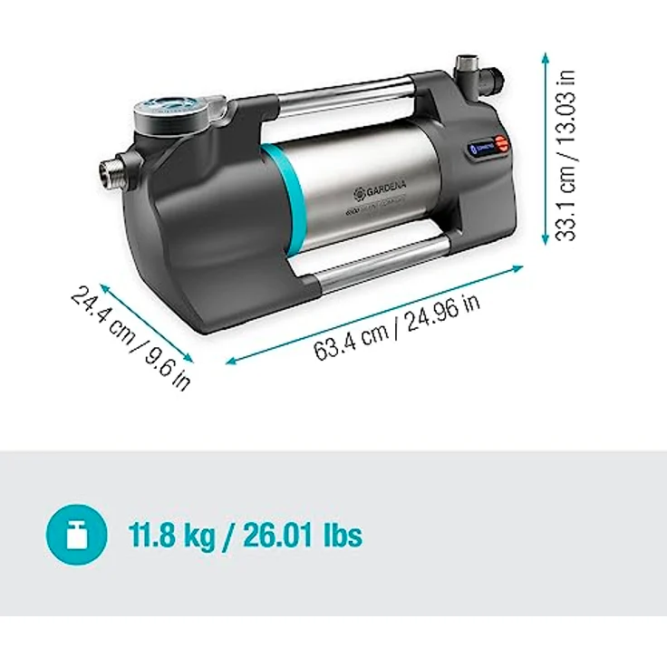 Gardena Gartenpumpe 6500 SilentComfort, extra leise Bewässerungspumpe mit App-Steuerung, 6500 l/h, rostfreier Edelstahl, Trockenlaufsicherung, wasserfest – Bild 3