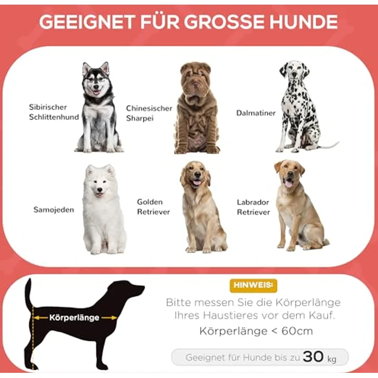 PawHut Erhöhtes Hundebett, Outdoor Hundeliege für große Hunde, Atmungsaktiv, In Rot, 92 x 76 x 18 cm – Bild 3