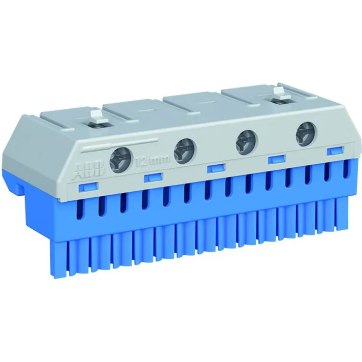 Striebel & John 2CPX062754R9999 ZK144B Klemmenblock, flexibel für mehrere N-Stromkreise, 14 Klemmen 1,5-4 mm² und 4 Klemmen 2,5-25 mm², blau