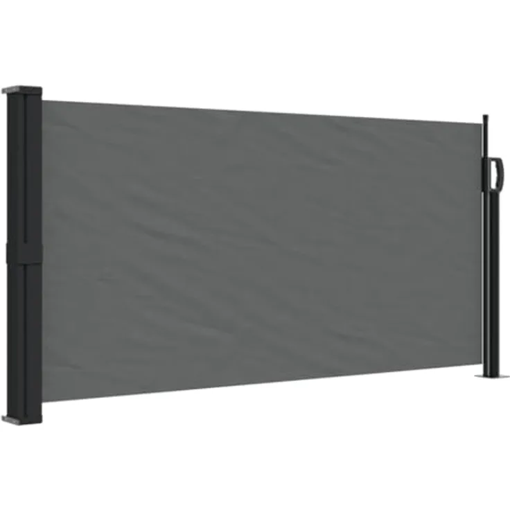 vidaXL Seitenmarkise, Wandmarkise mit PU-Beschichtung, Sichtschutz für Balkon Terrasse Garten, Windschutz Markise, Ausziehbar Anthrazit Polyester
