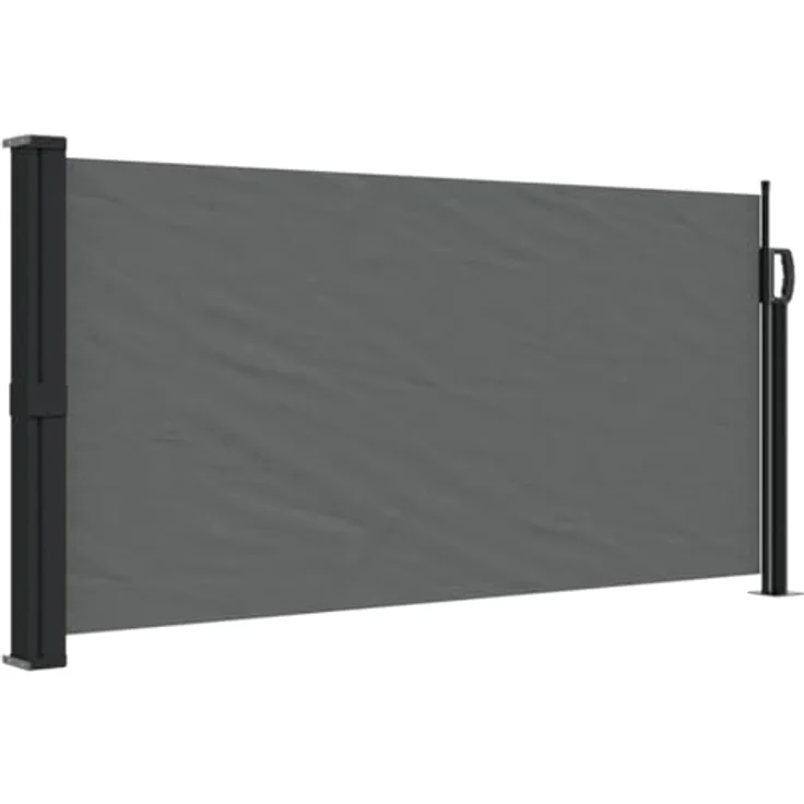 vidaXL Seitenmarkise, Wandmarkise mit PU-Beschichtung, Sichtschutz für Balkon Terrasse Garten, Windschutz Markise, Ausziehbar Anthrazit Polyester – Bild 1