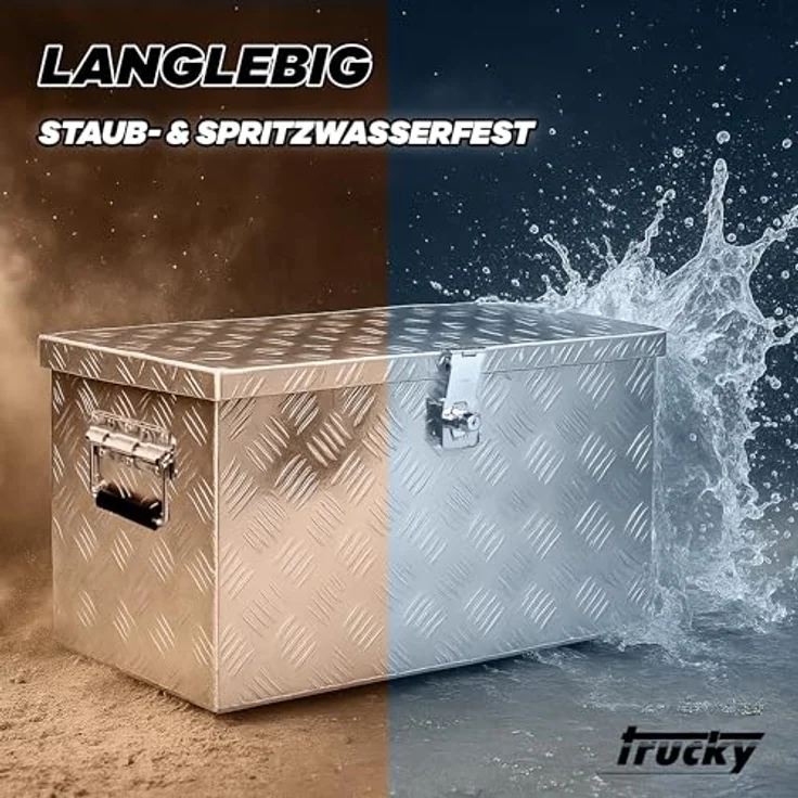 Trucky Alubox D40, Aluminium Anhängerbox mit Schloss, wasserdicht, 59 x 25 x 31 cm – Bild 4