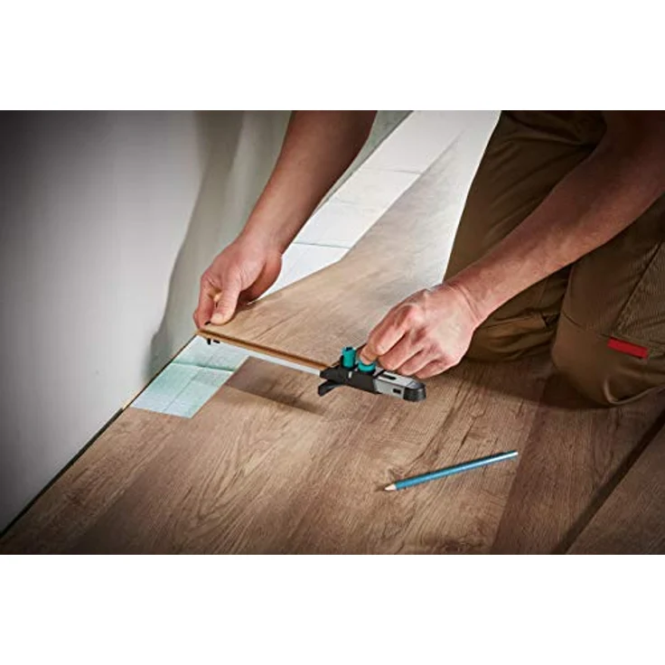wolfcraft I Geling Set Laminat- und Designboden einpassen I 6976000 I Komplettset aus Universalwinkel, Konturenlehre und Lamiant-Einpasser I praktisches Set zum Einpassen von Laminat- und Designböden – Bild 4
