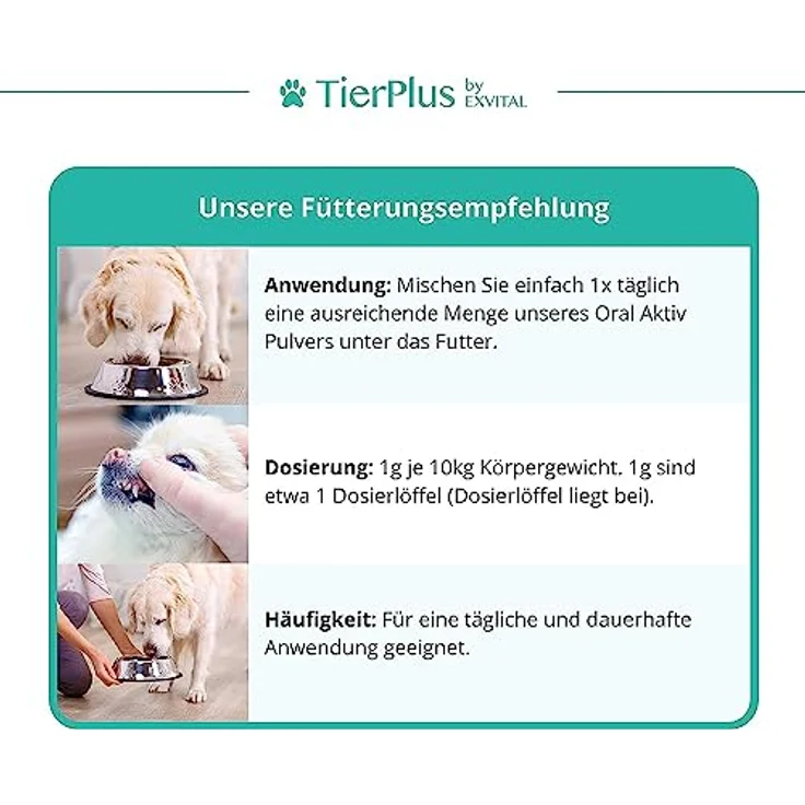 EXVital TierPlus Zahnpflege Pulver für Hunde, 175g Dose bei Zahnstein, gelben Zähnen, Mundgeruch & Plaque - Natürliche Zahnreinigung & Mundpflege für den Hund – Bild 5