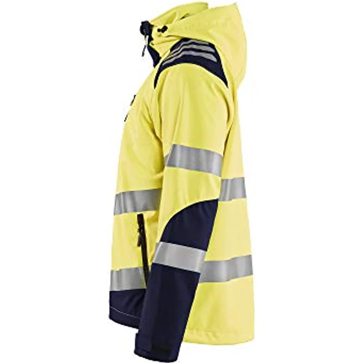 BLÅKLÄDER Warnschutz-Softshelljacke für Herren, Größe 3XL, Gelb/Marineblau, wasserdicht, winddicht, atmungsaktiv – Bild 4