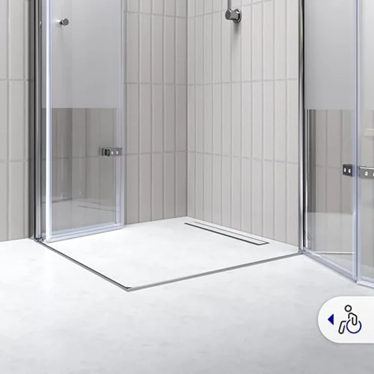 i-flair Falttür Duschkabine DK99, 100x100x180 cm, teilsatiniertes 6 mm Sicherheitsglas, Eckeinstieg mit Nanobeschichtung – Bild 9