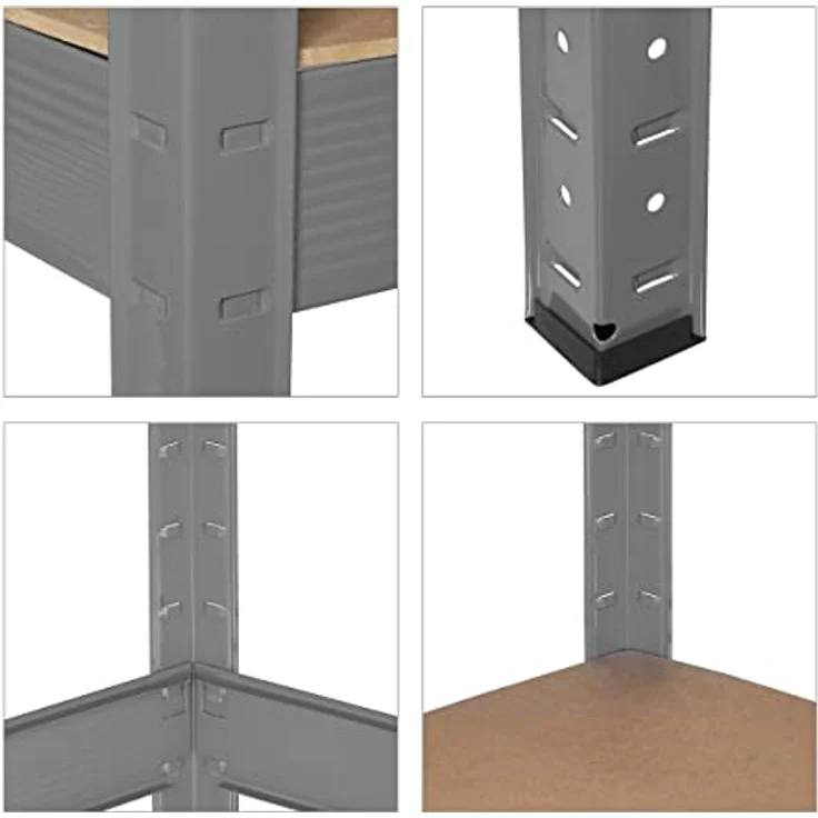 Relaxdays Werkbank 600 kg, Werktisch mit 2 verstellbaren Ebenen, Stahl & MDF, HBT: 91x141x61 cm, anthrazit – Bild 7
