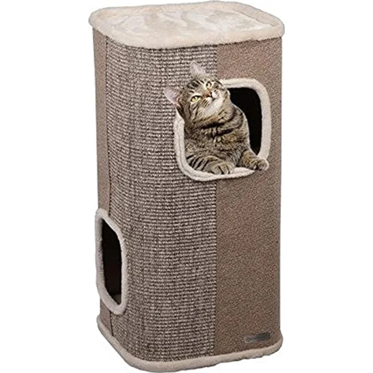 Flamingo KRATZTONNE George, beige, 40x40x80 cm, aus Polyresin – Bild 1