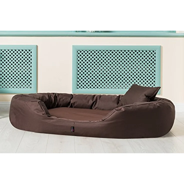 tierlando® Orthopädisches Hundebett Sammy | Robuster Polyester | Dicke Umrandung | L - XXXXL Hundesofa Gr. XXL 140 cm Schwarz – Bild 3