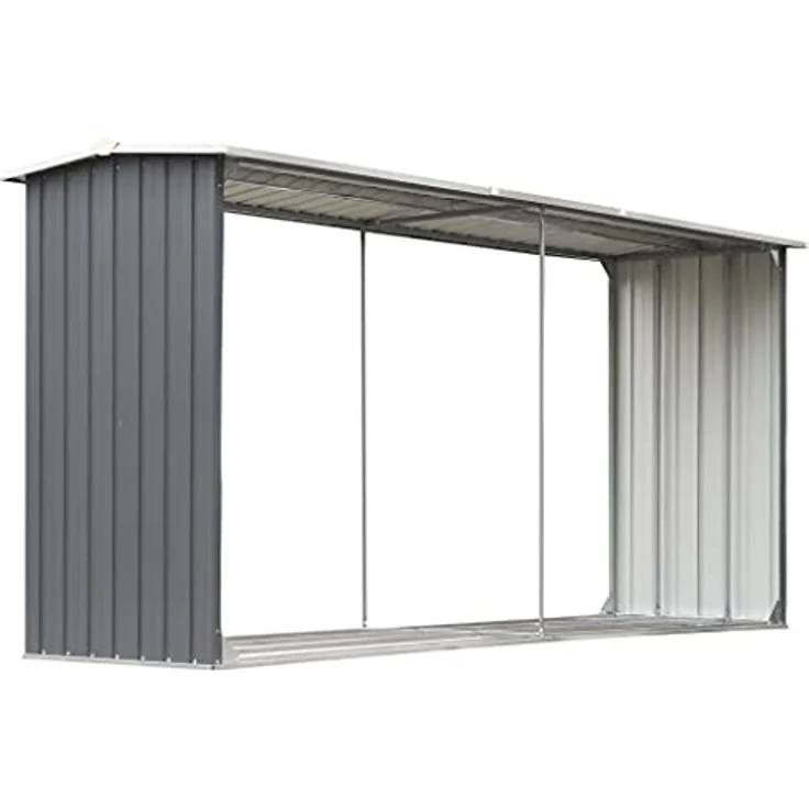 vidaXL Brennholzlager Stahl 330x92x153cm Kaminholzunterstand Brennholzregal – Bild 1