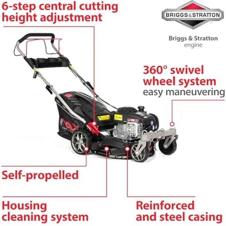 NAX POWER PRODUCTS 1000S Motor Briggs & Stratton 450E Series 125 cm3 Mähbreite 42cm Fangkorb 45l Geh – Bild 2