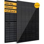 VALE Solarmodul-Set Bifazial 880 Wp Full Black, Glas-Glas-Module für Balkonkraftwerke, hohe Effizienz, lineare Leistungsgarantie