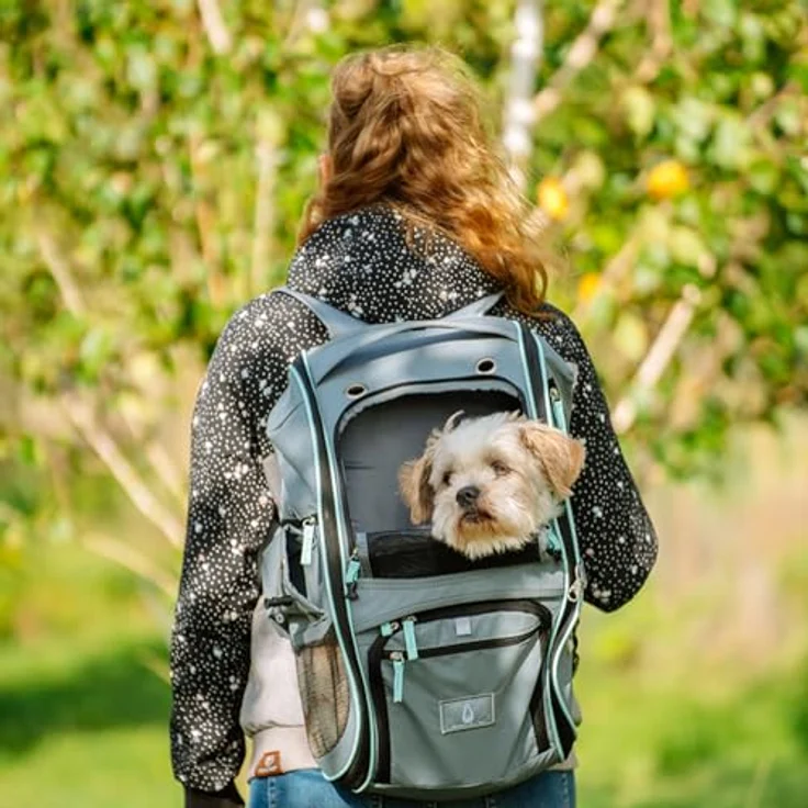 Nobby Tiertransporttasche Multifunktions-Rucksack Nomad grau, ideal für kleine Hunde bis 6 kg, strapazierfähige Mikrofaser. – Bild 6