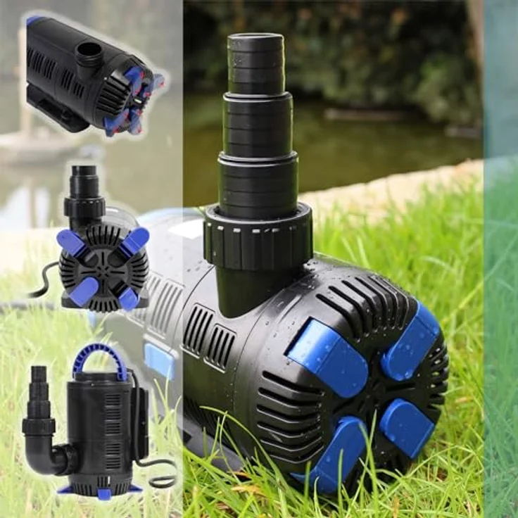 SunSun CET-15000 SuperECO Teichpumpe, 15.000 l/h, 180 W, energiesparend, kabelgebundene Filter- und Bachlaufpumpe für Koiteiche und Gartenteiche – Bild 2