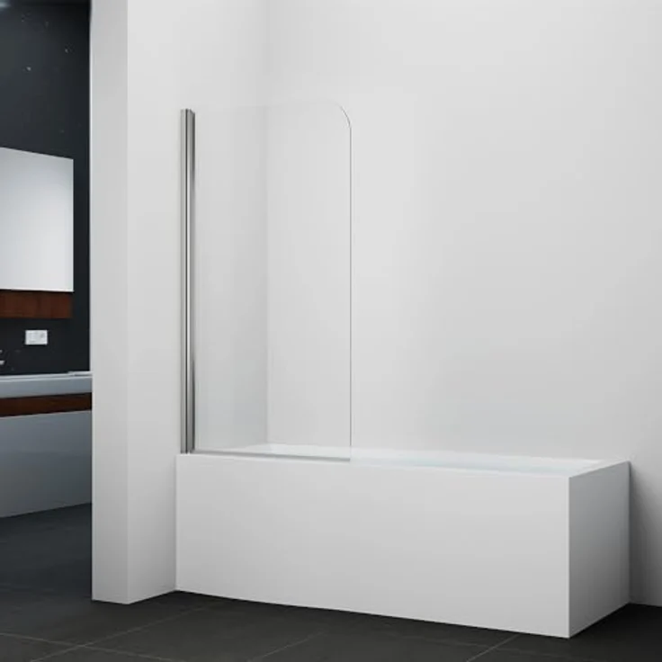Marwell Badewannenfaltwand Silver Glow, Einscheibensicherheitsglas, Einflügelig, mit Aluminiumprofil – Bild 4