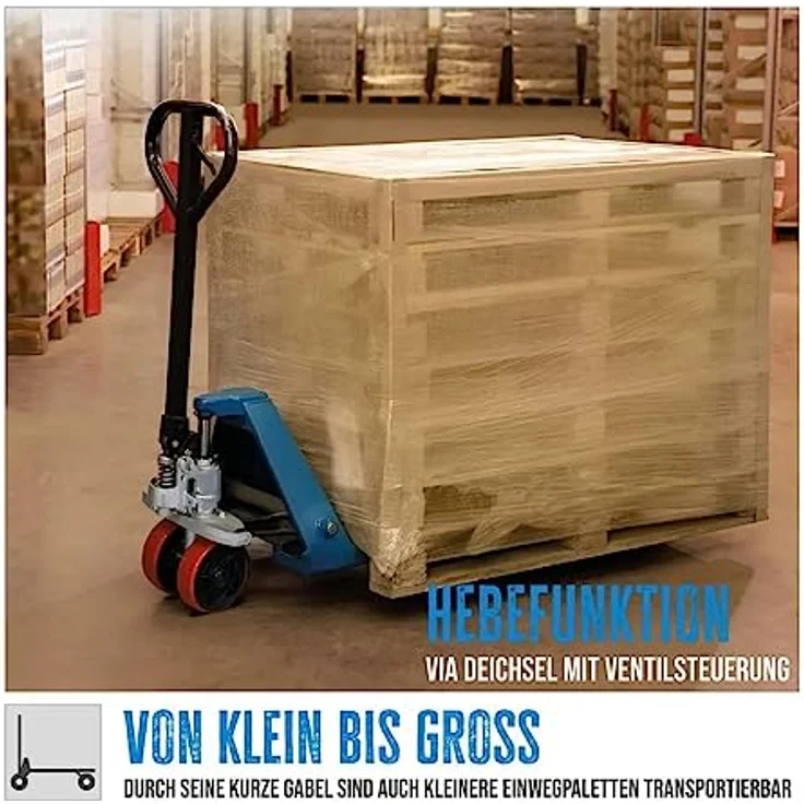 Güde Gabelhubwagen GHW 2500-80 PU, Traglast 2500 kg, Gabellänge 800 mm, leiser Lauf mit Polyurethan-Rollen – Bild 4