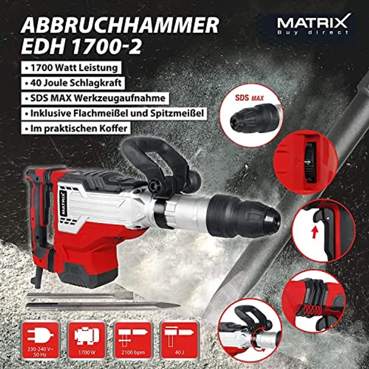 Matrix Abbruchhammer EDH 1700-2 1700 Watt – Bild 10