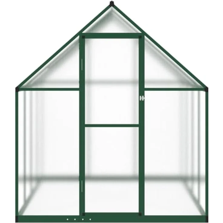 vidaXL Gewächshaus mit Fundamentrahmen Grün 224x169x195 cm Aluminimum, UV-beständige Platten und begehbare Anbaufläche – Bild 3