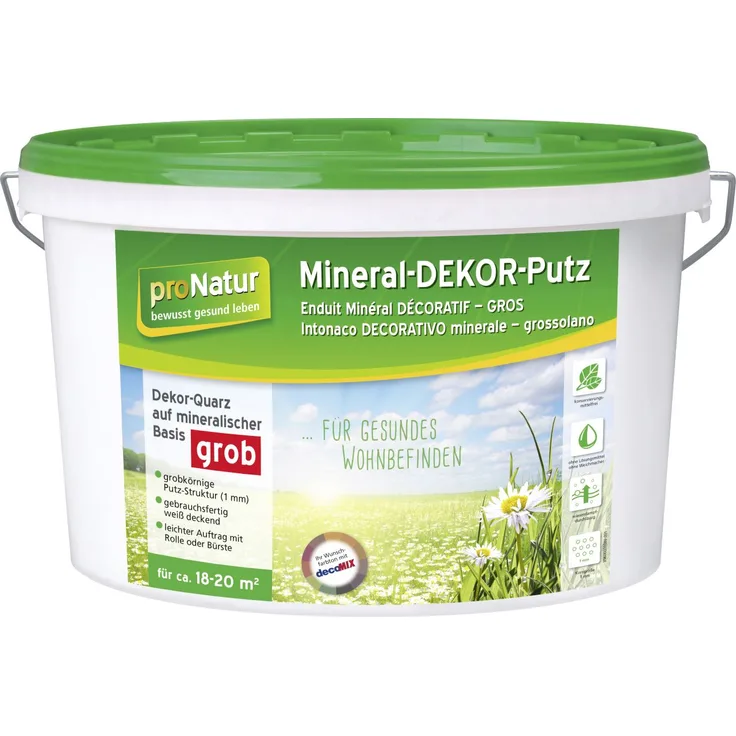 Pronatur Mineral Dekor-Putz 15 kg 1 mm grob weiß