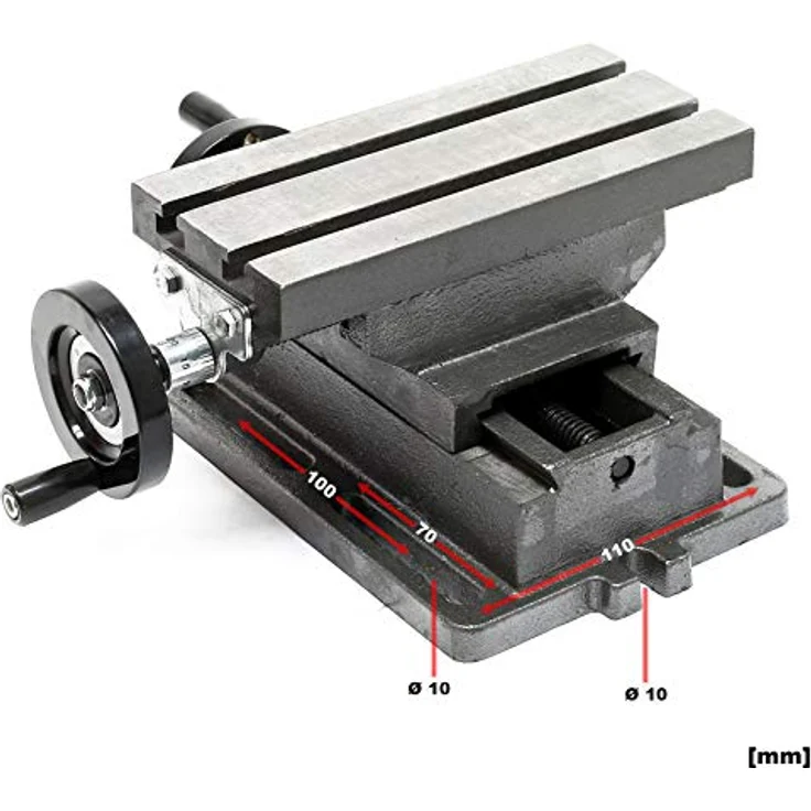 Wiltec - 2-Achsen Kreuztisch 170x85mm Frästisch Koordinatentisch Bohrtisch Fräsständer - Preisvergleich – Bild 5