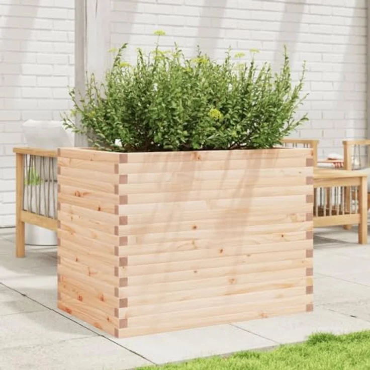 vidaXL Pflanzkübel aus Massivholz Kiefer, für Garten Balkon Terrasse, mit großzügigem Fassungsvermögen – Bild 3
