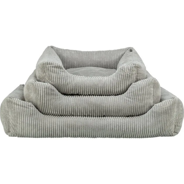 TRIXIE Tierbett Vital Bett Jonna grau für Hunde, abnehmbarer Bezug, rutschfester Boden, waschbar bei 40° C